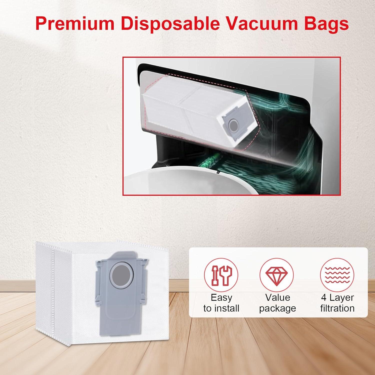 Paquete de 6 bolsas de polvo Eravsow para Roborock S8 Pro Ultra