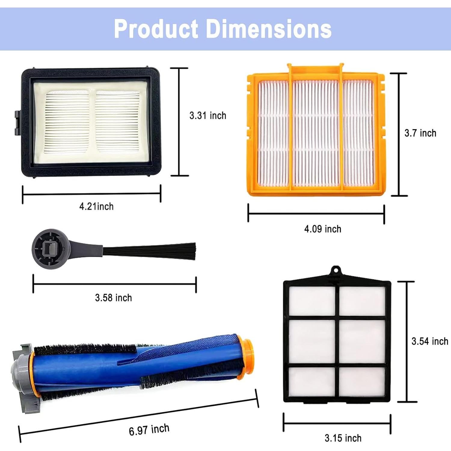Kit de Accesorios para Aspiradora Shark AI AV2501S - 1 Cepillo, 3 Filtros, 6 Cepillos Laterales