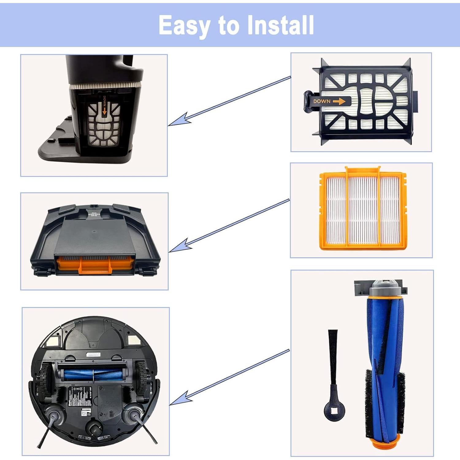 Kit de Accesorios para Aspiradora Shark AI AV2501S - 1 Cepillo, 3 Filtros, 6 Cepillos Laterales