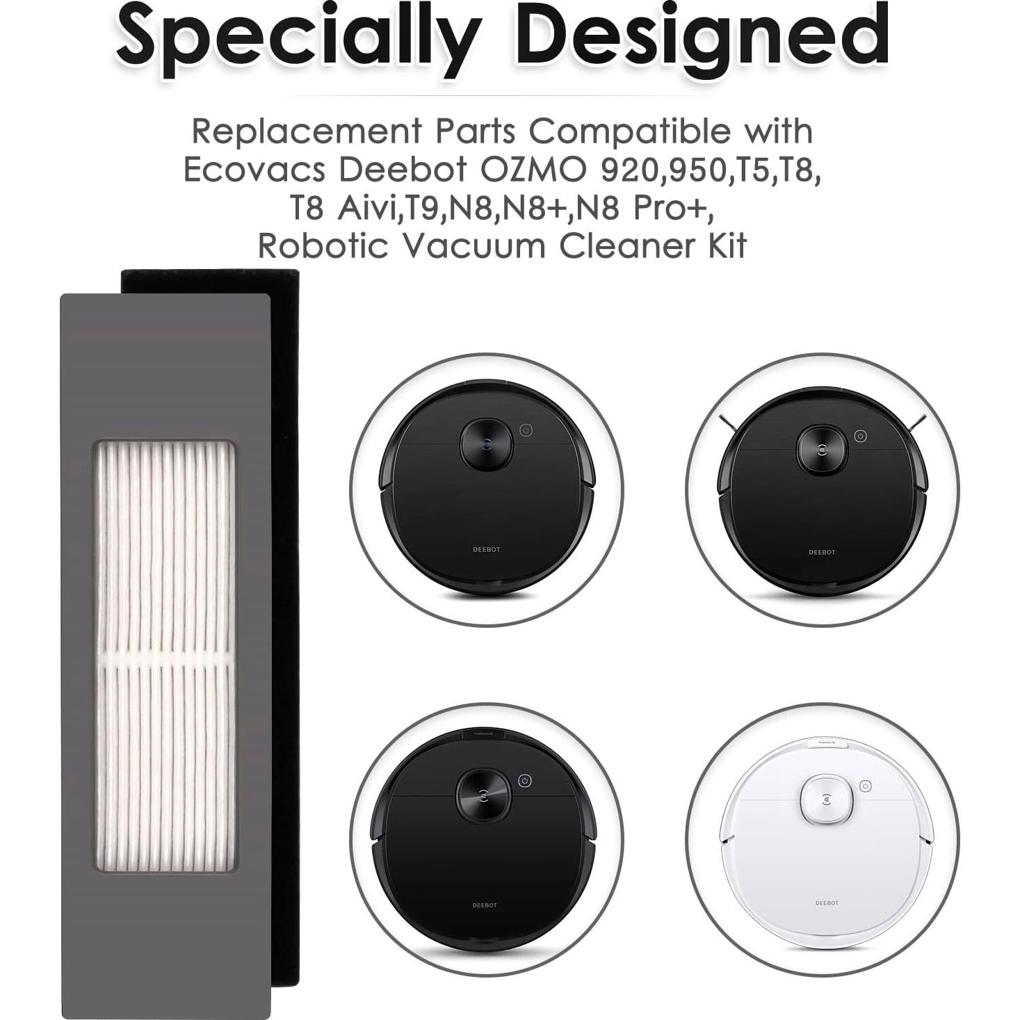 5 Filtros HEPA para Aspiradora Robot Ecovacs DEEBOT T8 T9
