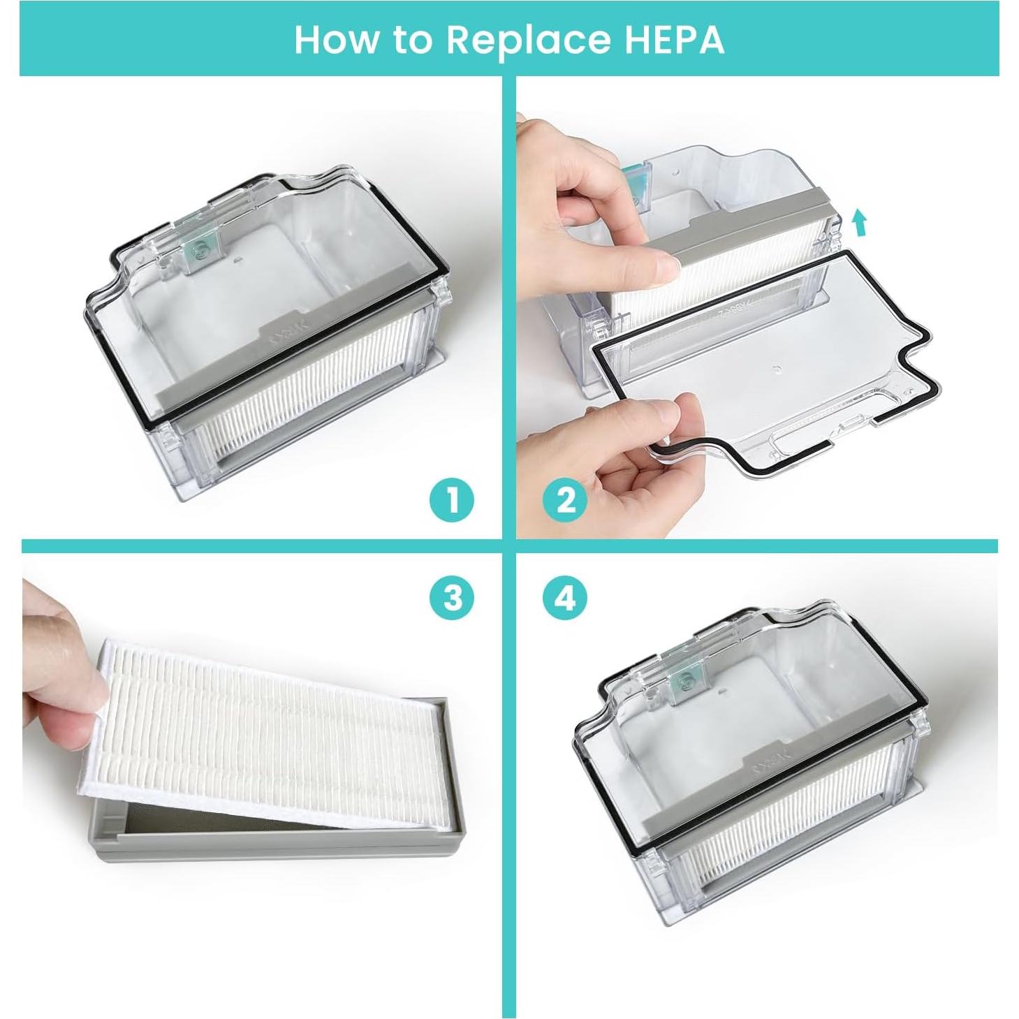 Lefant 4PCS Hepa Filter Replacement Accessories M310 Robot Vacuum Cleaner