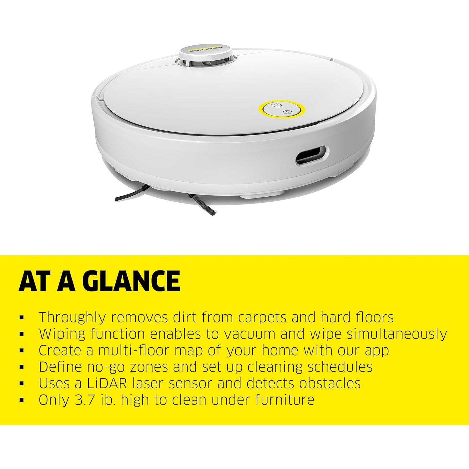 Aspiradora Robot RCV 3 Kärcher - 2500Pa, Navegación LiDAR, Mopa