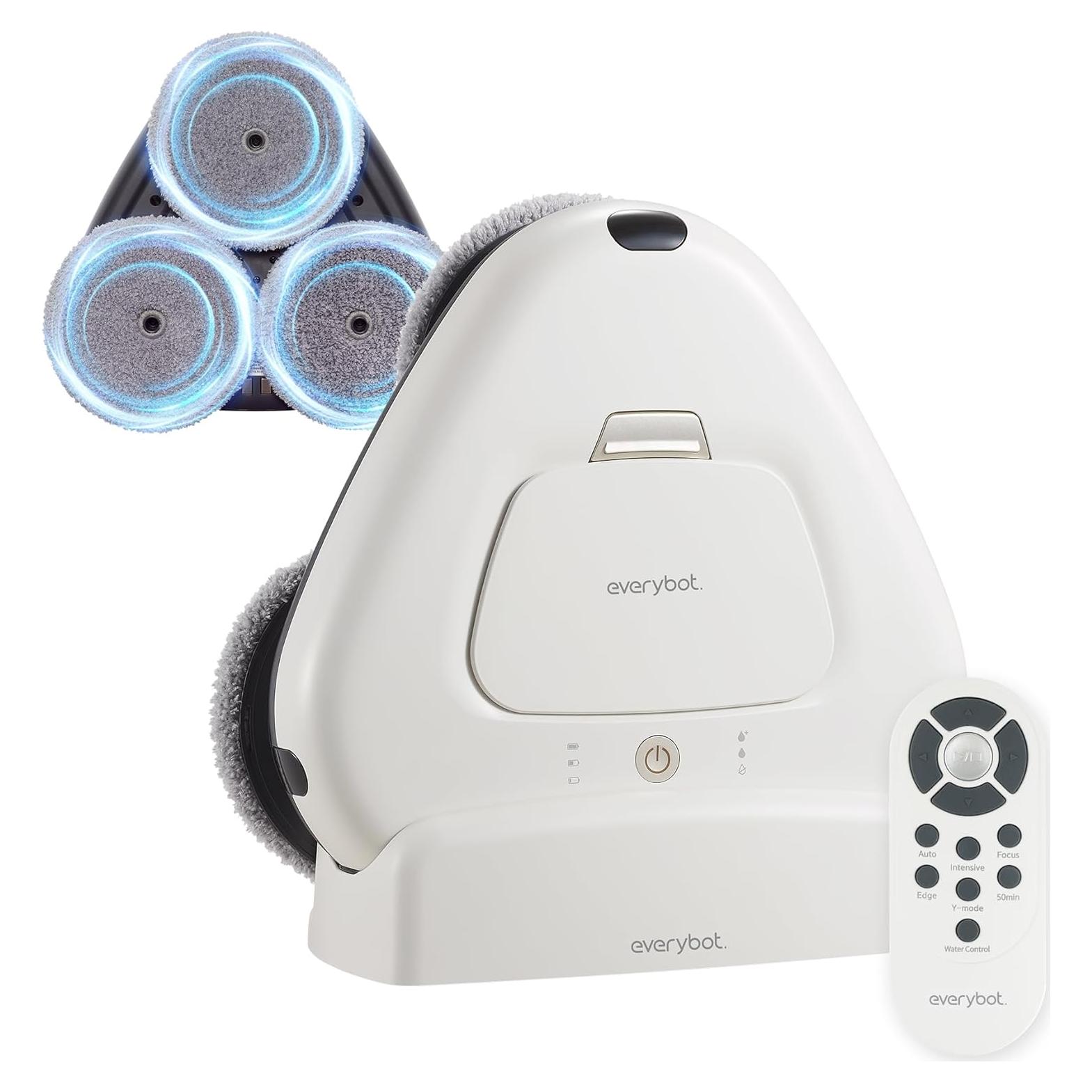 EVERYBOT Three-Spin Robot Mop - Ultra Quiet Smart Mopping Robot Cleaner Only | Powerful Stylish 3 Spin Wet Mop for Hard Floor & Tile Cleaning with Remote Control | Large Water Tank