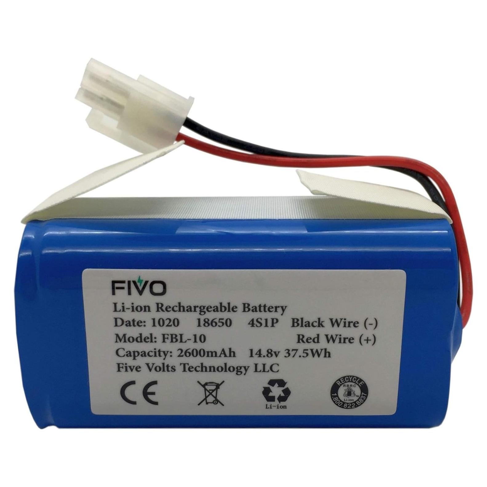 FIVO Replacement Battery for ILIFE A4S, A4S pro, A6, A7, A9, A10, V3x, V7s Plus, W450 Robot Vacuum Cleaners, 14.4V/14.8V 2600mAh