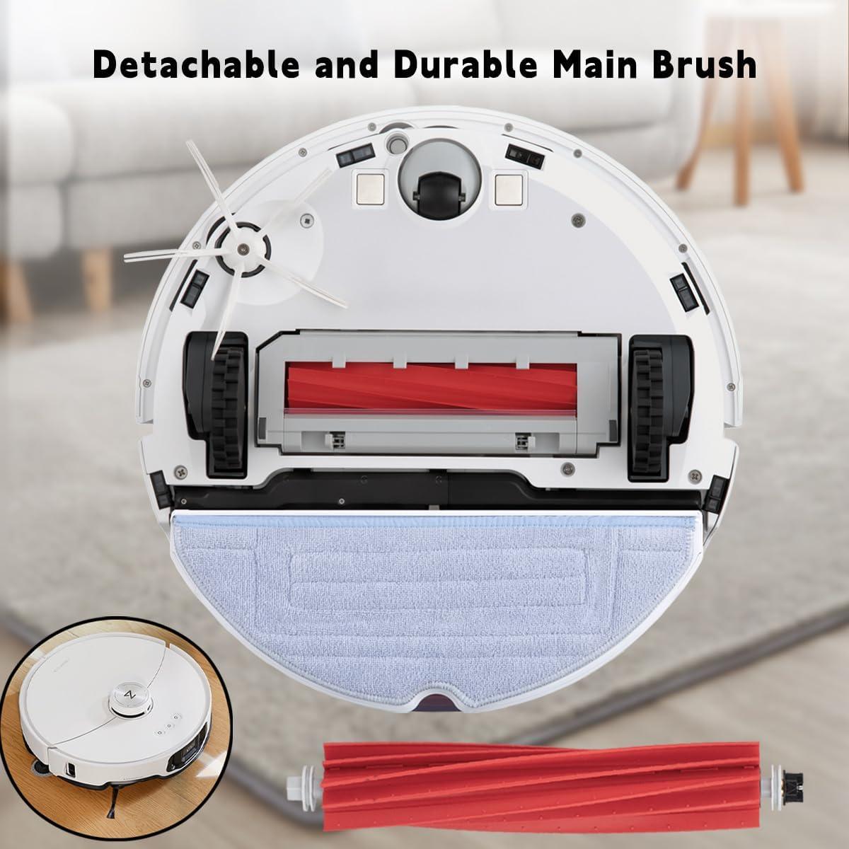 Rubber Main Brush Replacement Compatible for RoborockS7, S7 MaxV, S7 Max Ultra, Q Revo,Qrevo MaxV, Q7, Q5,Q5+,Qrevo Pro, Qrevo S, Qrevo Plus Robot Vacuum Cleaner Accessories Replacement Part