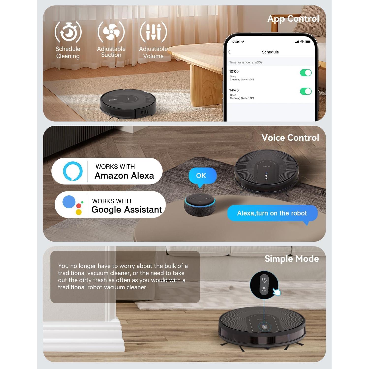 Aspiradora Robot Autovaciado 9000Pa - Ideal para Mascotas