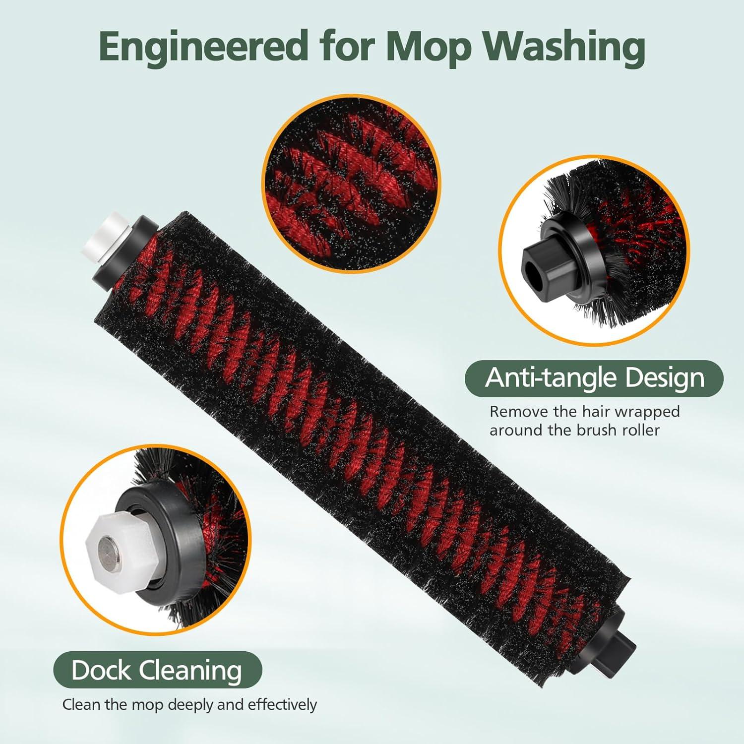 2 Cepillos de Limpieza Autolimpiantes isinlive para Roborock S8 Pro Ultra y S7 MaxV Ultra