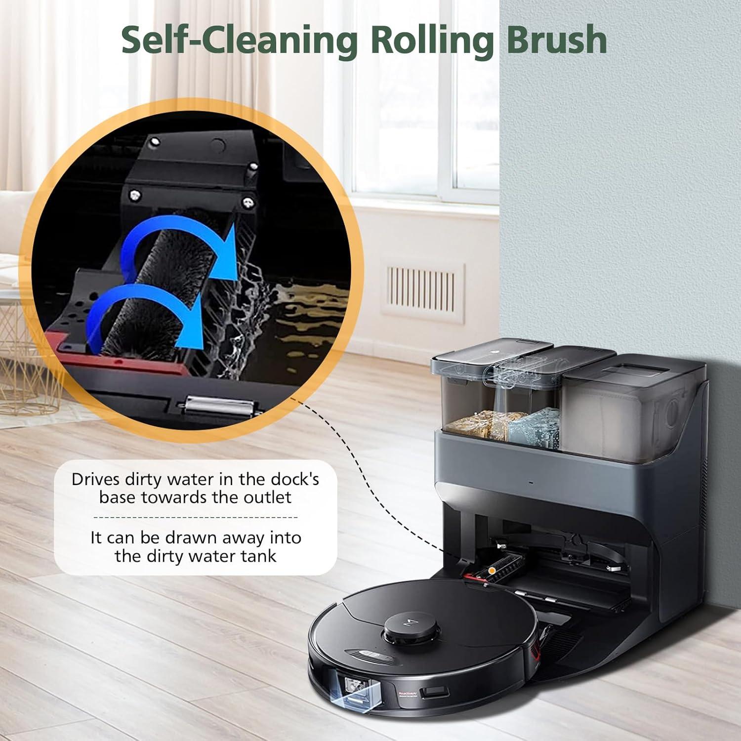 2 Cepillos de Limpieza Autolimpiantes isinlive para Roborock S8 Pro Ultra y S7 MaxV Ultra
