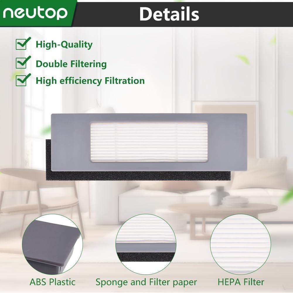 Filtros de Reemplazo Neutop para Ecovacs Deebot OZMO 920-950, 8 Piezas