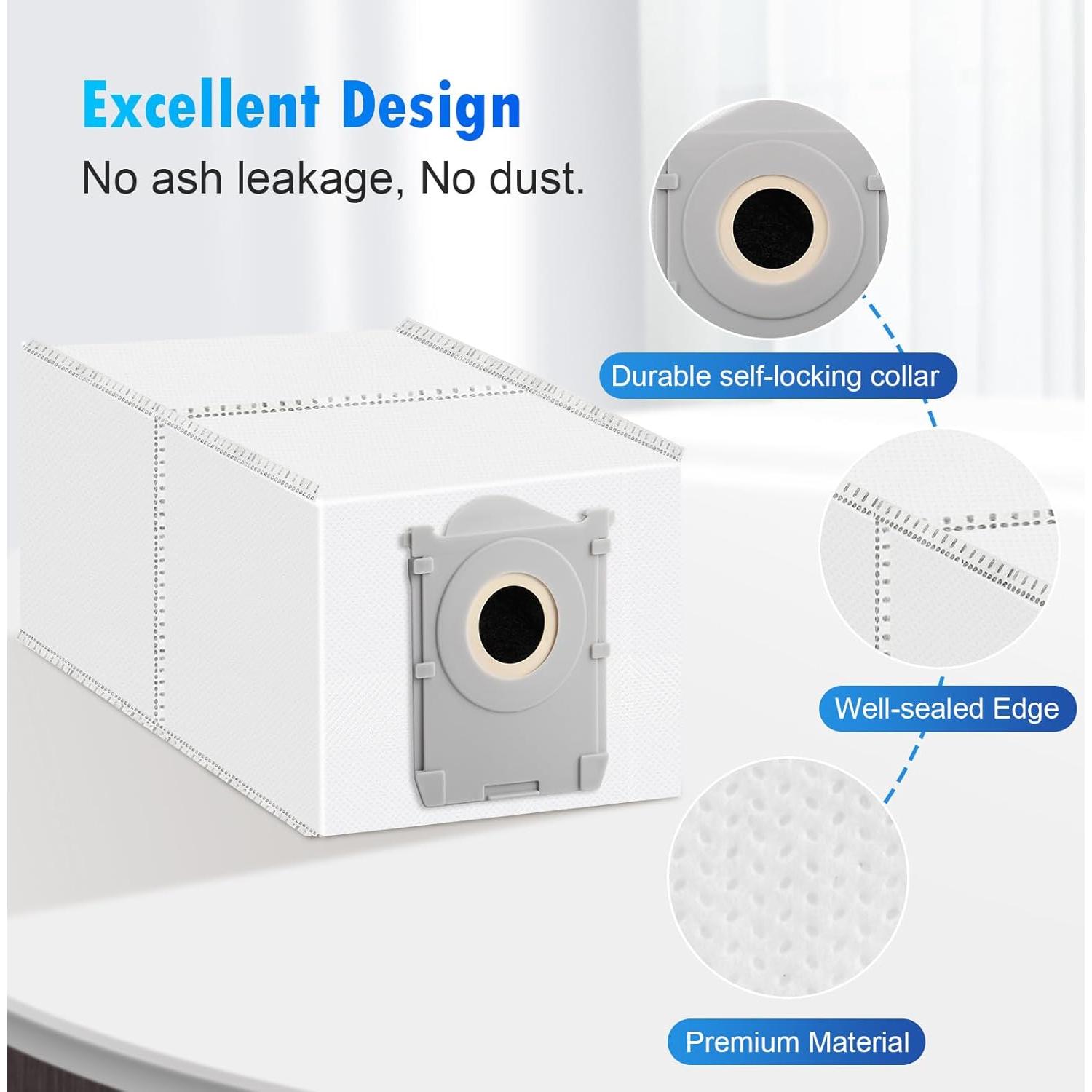 Paquete de 10 bolsas de polvo DrFlito X8DB para aspiradora robot