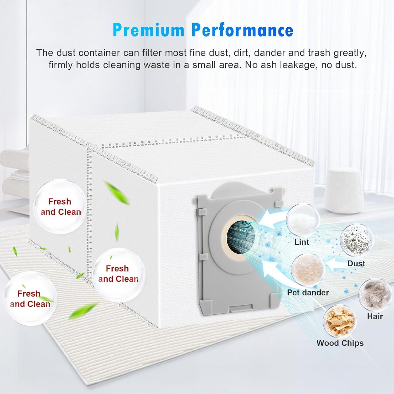 Paquete de 10 bolsas de polvo DrFlito X8DB para aspiradora robot