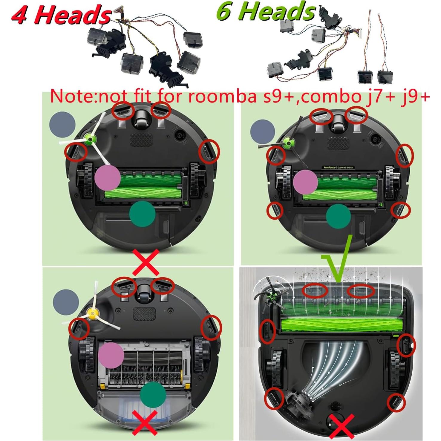Repuestos Sensores de Acantilado y Parachoques kvatar para Roomba J7 J5 i7 i5 E5 E6