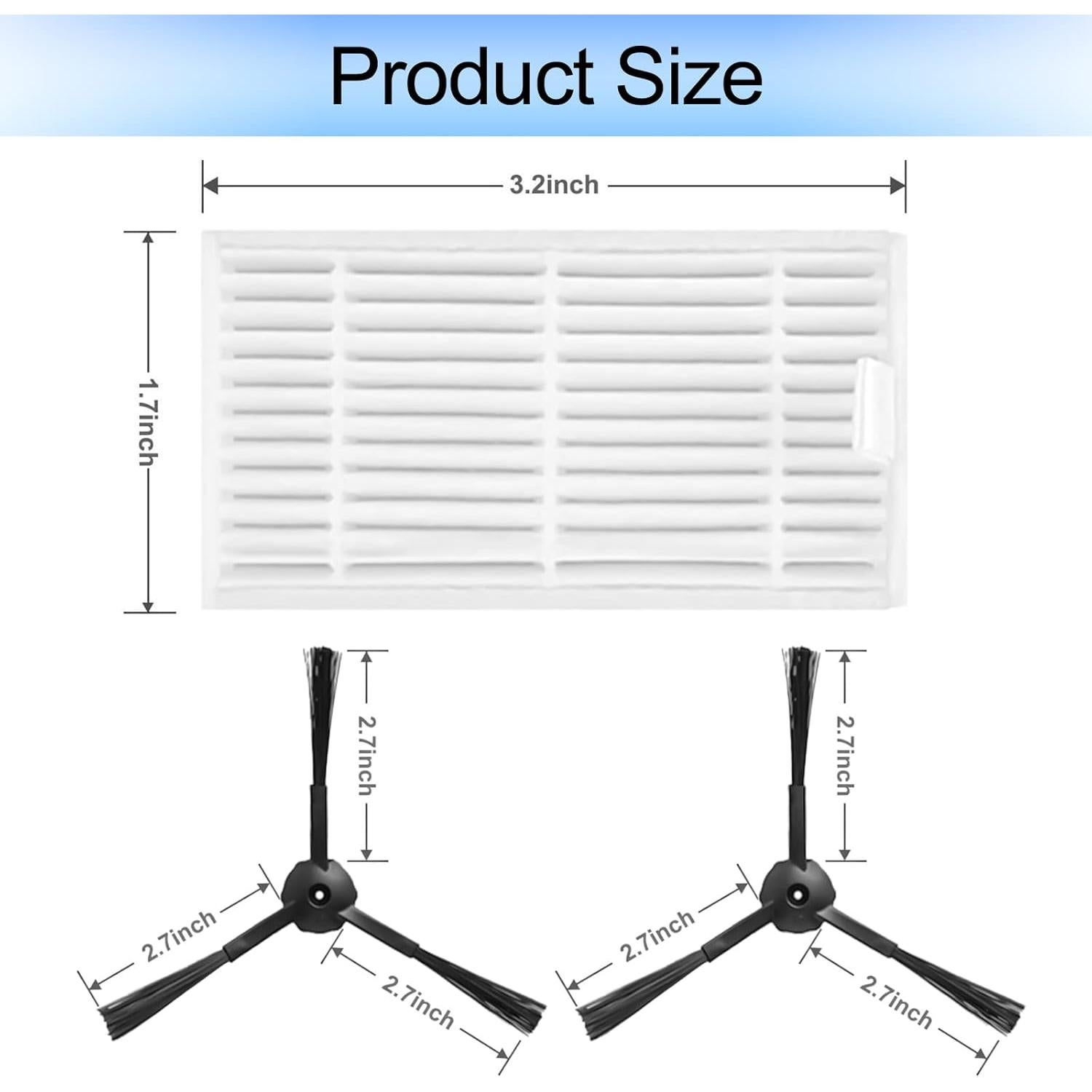 Kit de Reemplazo Filtros y Cepillos ILIFE V3s V5s - 10 Filtros HEPA