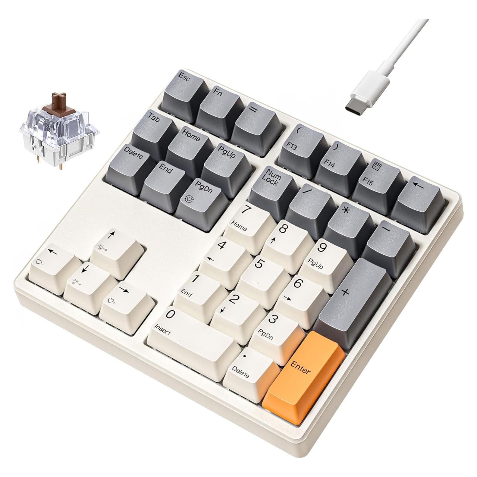 Teclado Numérico Mecánico Kisnt KN34 Retroiluminado PBT