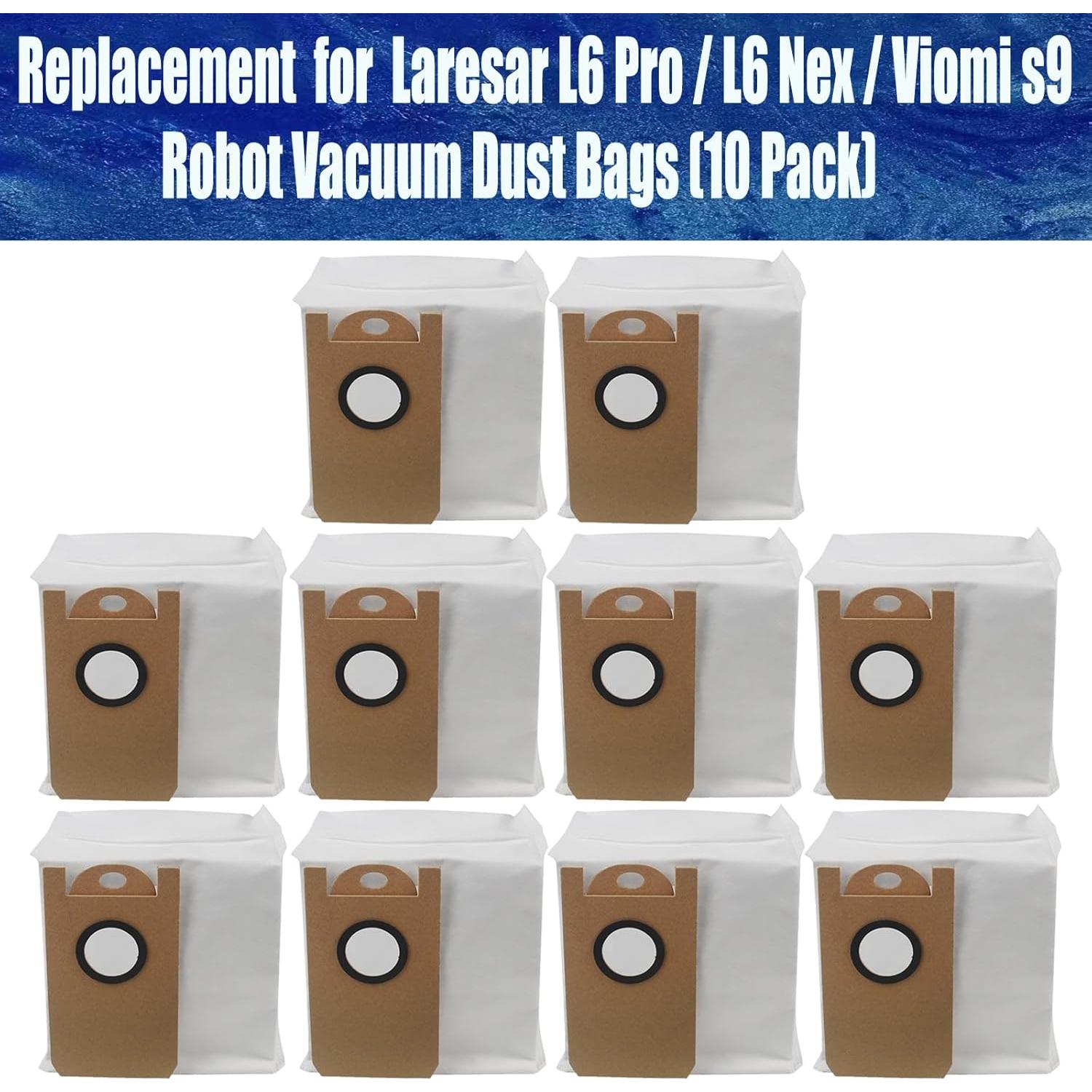 Bolsas de Polvo de Reemplazo FZCSZJFR para Laresar L6 Pro y Viomi S9 - 10 Paquetes