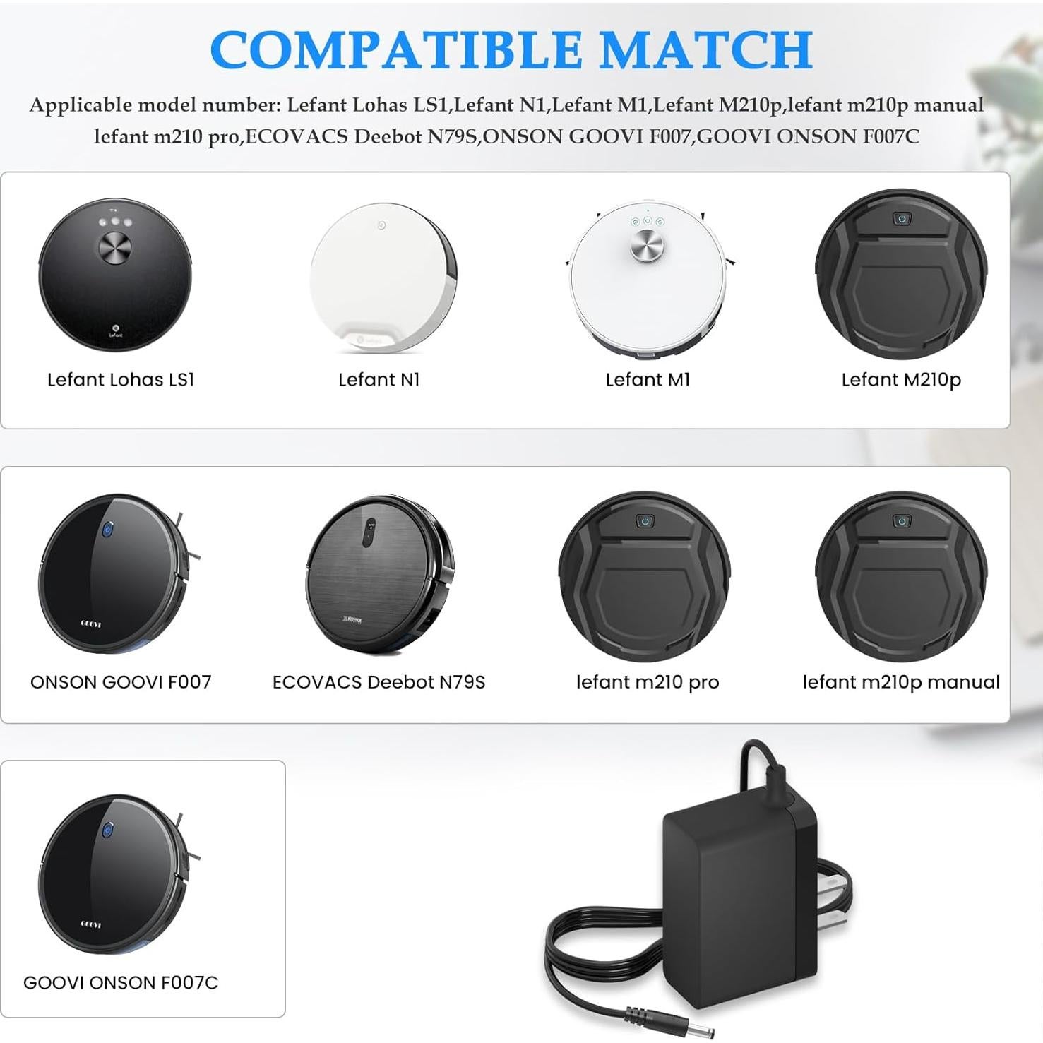 Adaptador de Cargador AC MULTIM 19V 1.2A para Aspiradoras Robot