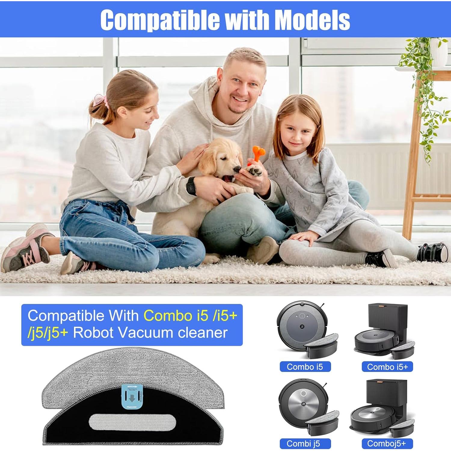 Paquete de 6 almohadillas de mopa Detetap para Roomba Combo i5/i5+/j5/j5+