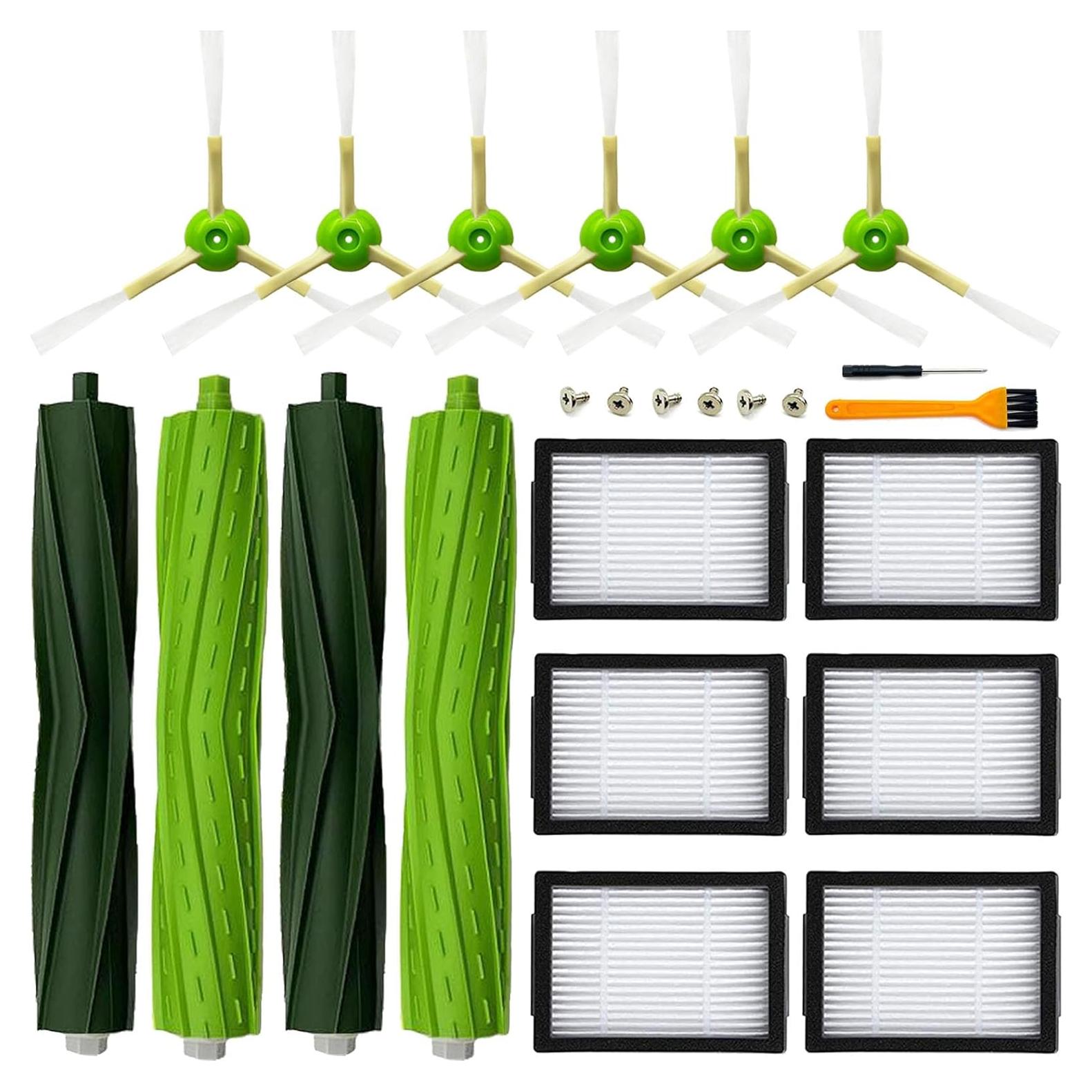 Kit de Repuestos para iRobot Roomba i3/i4/i5/i6/i7/J Series - 2 Cepillos, 6 Filtros