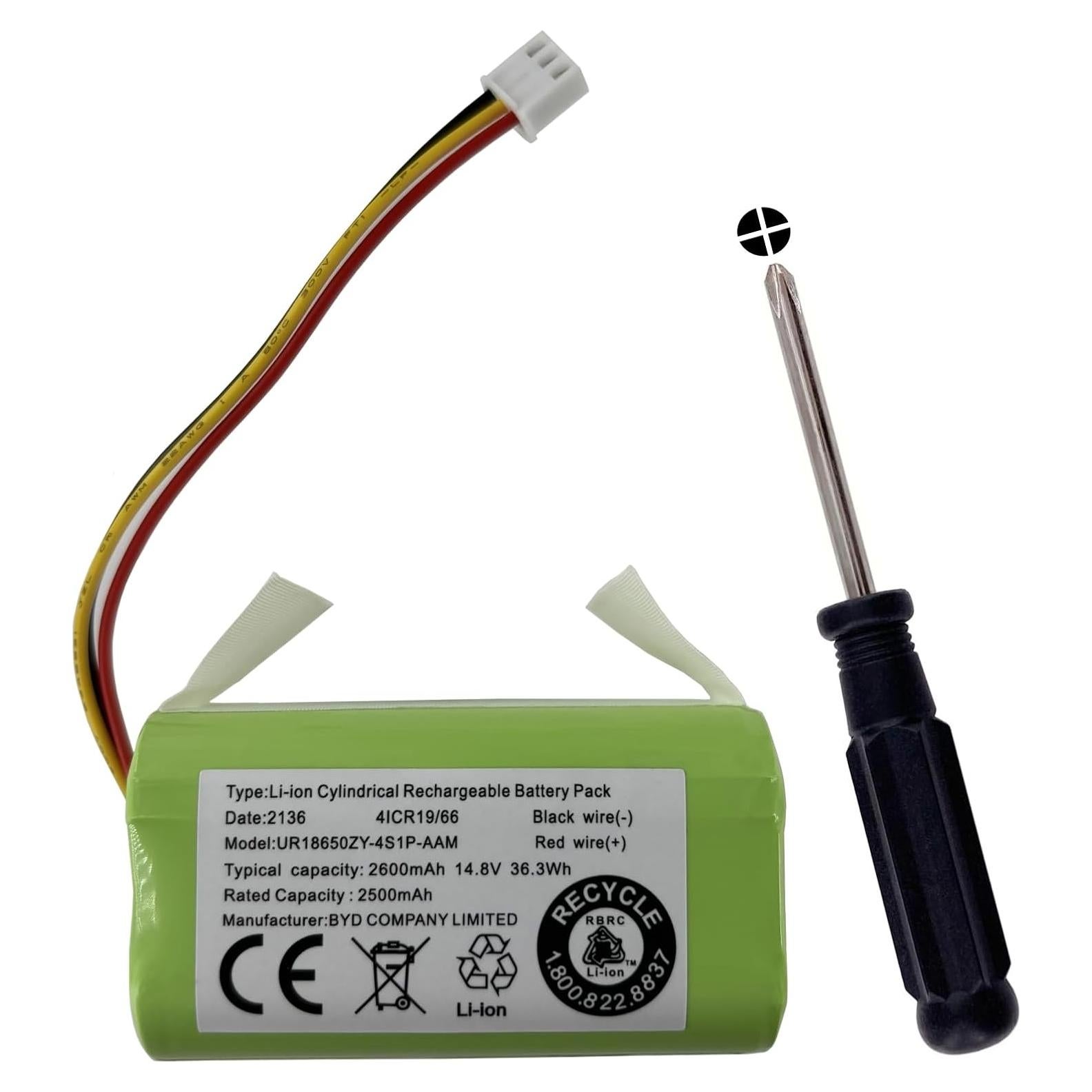 Batería de Reemplazo 14.8V 2600mAh para iHome AutoVac