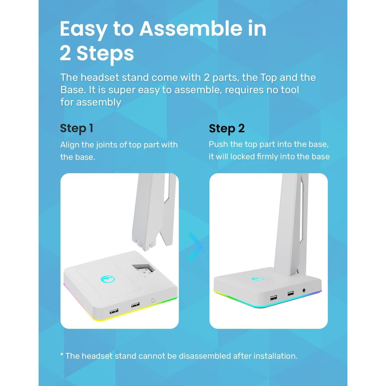 Soporte para Auriculares IFYOO HS-X1 RGB con 2 USB Blanco