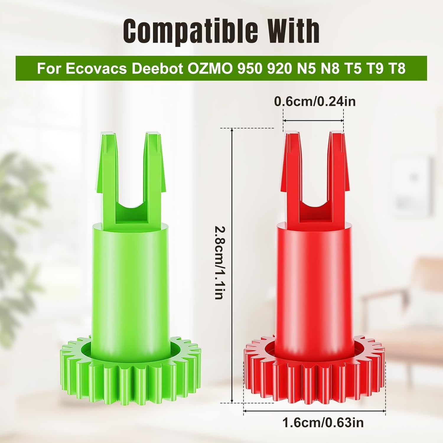 Engranajes de Motor del Cepillo Lateral ECOVACS DEEBOT Rojo y Verde