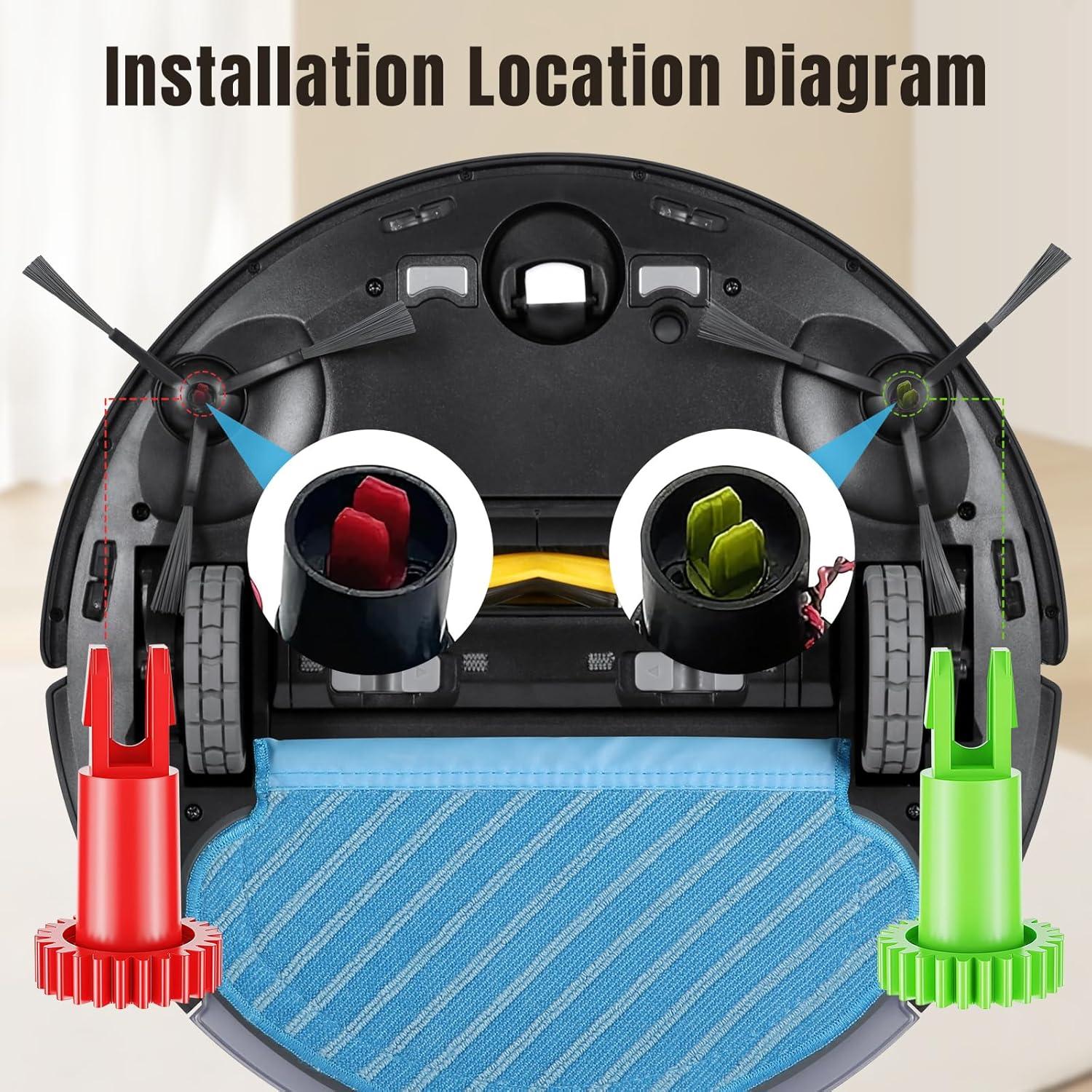 Engranajes de Motor del Cepillo Lateral ECOVACS DEEBOT Rojo y Verde