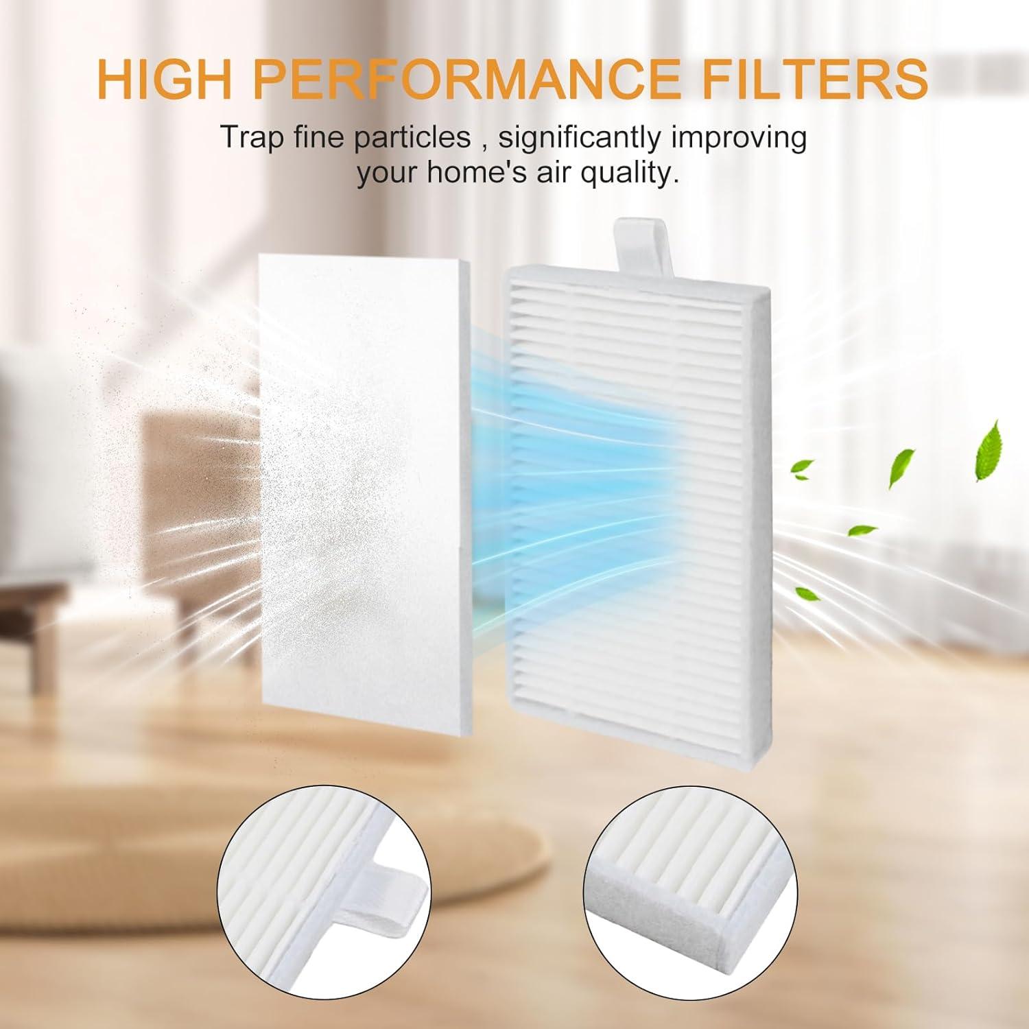 Kit de Reemplazo para Aspiradora Robot bObsweep PetHair - 1 Cepillo Principal, 6 Laterales, 4 Filtros