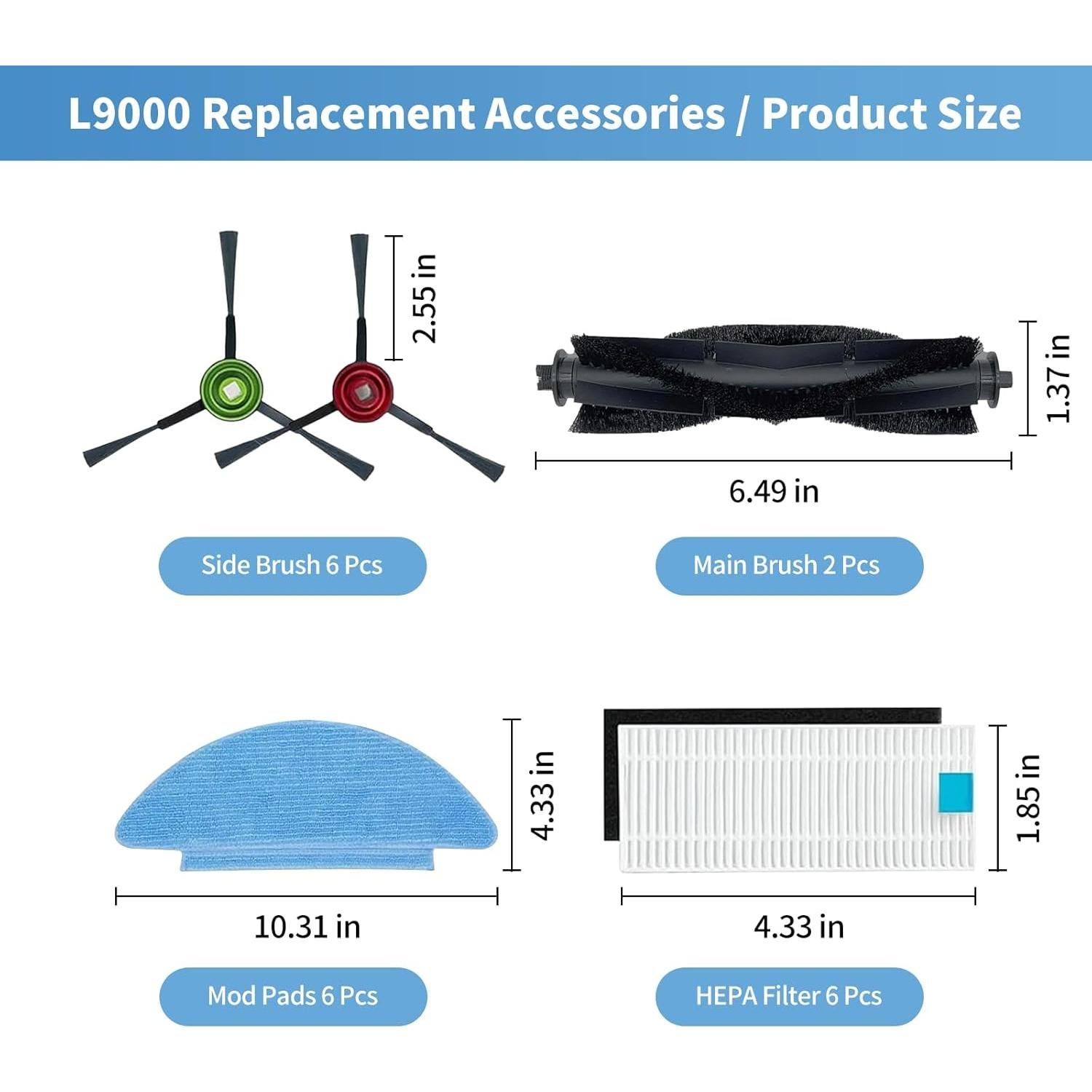 Paquete de Repuesto antePow para Aspiradoras Robot L9000