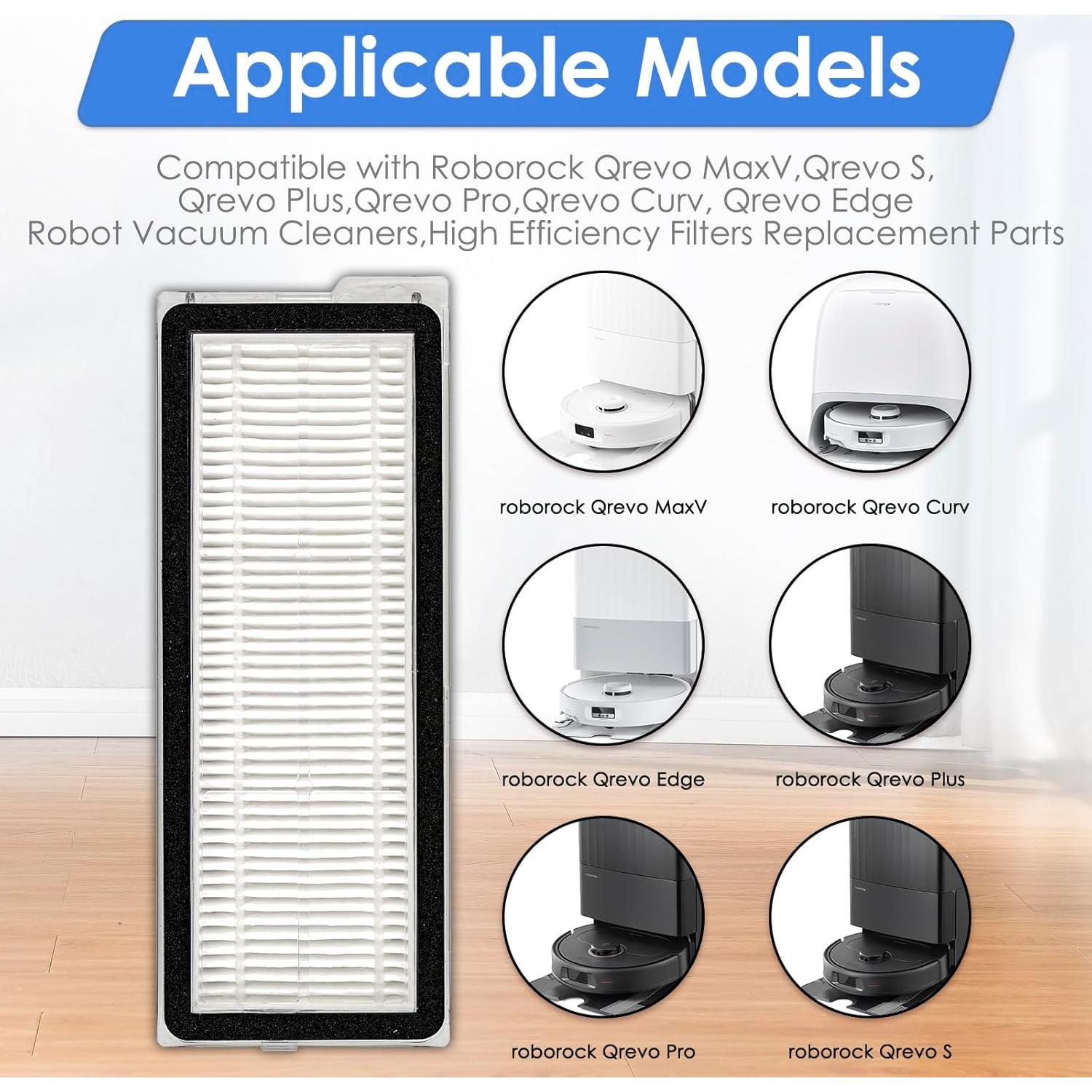 Filtro HEPA de Reemplazo FILTERIST Qrevo S 4 Piezas Compatible