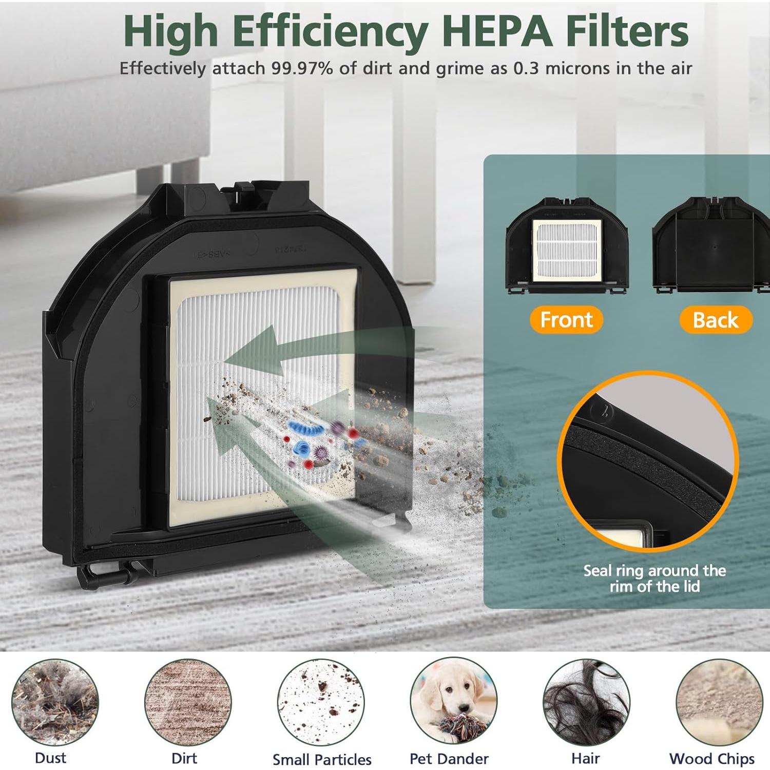 Vacuum Replacement Parts Compatible With Shark RV2310AE AV2310AE RV2310AE RV2320S UR2350AE RV2300S Matrix Robot Vacuum Cleaner, 1 Brush, 2 HEPA Filter, 4 Side Brush, 1 Sponge Filter(Not For RV2310)