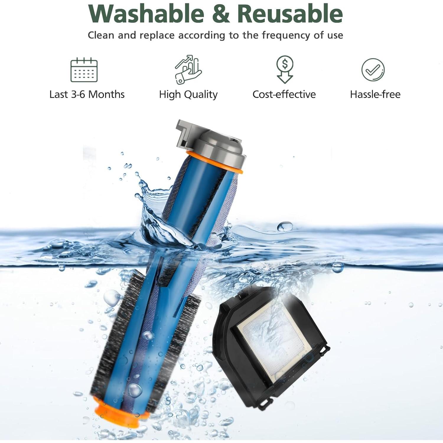 Vacuum Replacement Parts Compatible With Shark RV2310AE AV2310AE RV2310AE RV2320S UR2350AE RV2300S Matrix Robot Vacuum Cleaner, 1 Brush, 2 HEPA Filter, 4 Side Brush, 1 Sponge Filter(Not For RV2310)