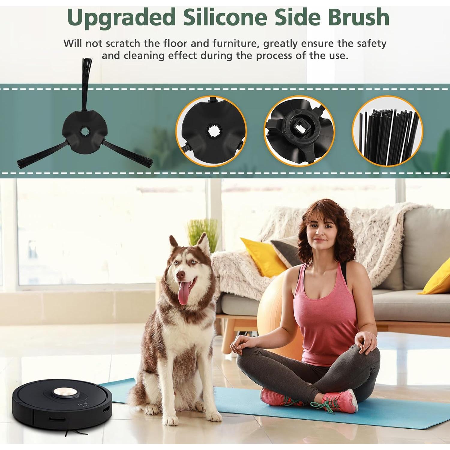 Vacuum Replacement Parts Compatible With Shark RV2310AE AV2310AE RV2310AE RV2320S UR2350AE RV2300S Matrix Robot Vacuum Cleaner, 1 Brush, 2 HEPA Filter, 4 Side Brush, 1 Sponge Filter(Not For RV2310)