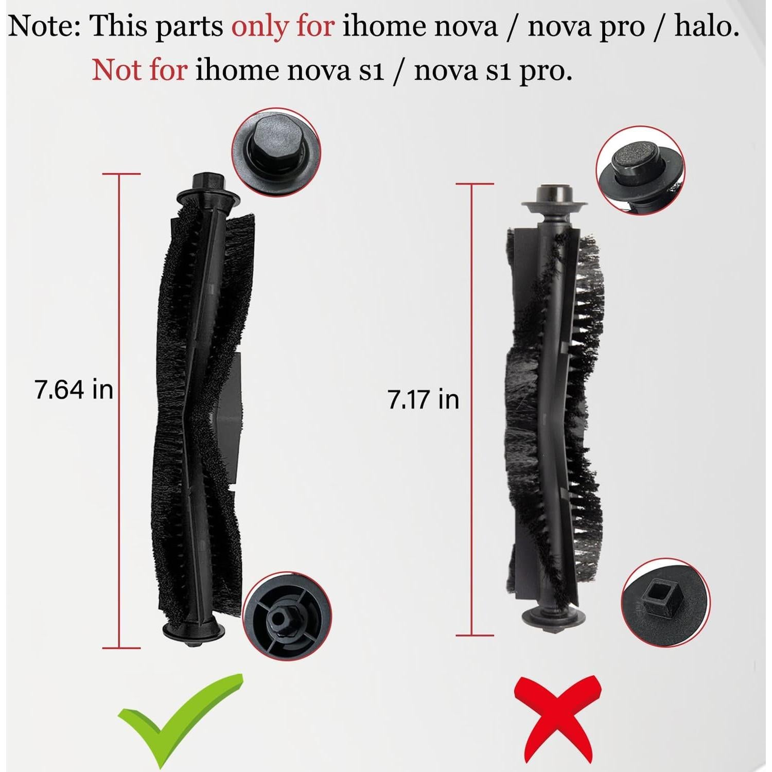 Replacement Parts for iHome AutoVac Nova, Nova Pro, iHRV6, iHRV14, iHRV7 Self Empty Robot Vacuum Cleaner Accessories