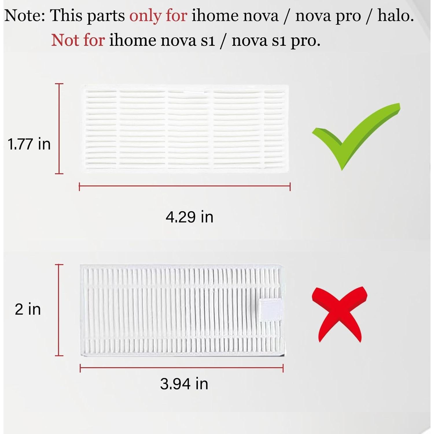 Replacement Parts for iHome AutoVac Nova, Nova Pro, iHRV6, iHRV14, iHRV7 Self Empty Robot Vacuum Cleaner Accessories