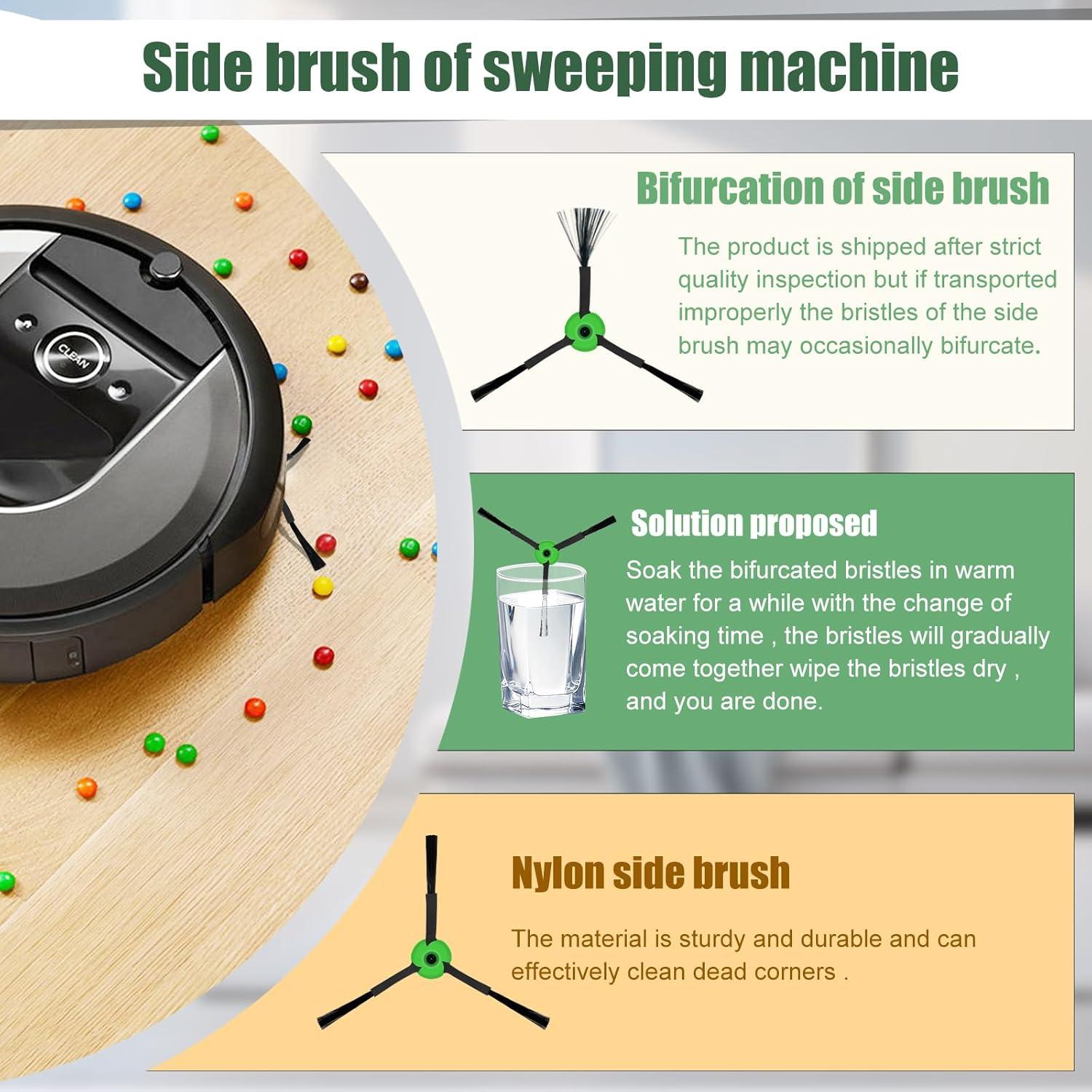 Cepillos Laterales de Reemplazo Detetap para iRobot Roomba i/j/e