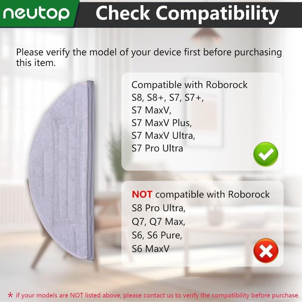 Paños de Mopa Neutop para Aspiradoras Robot Roborock S7/S8 - 6 Piezas