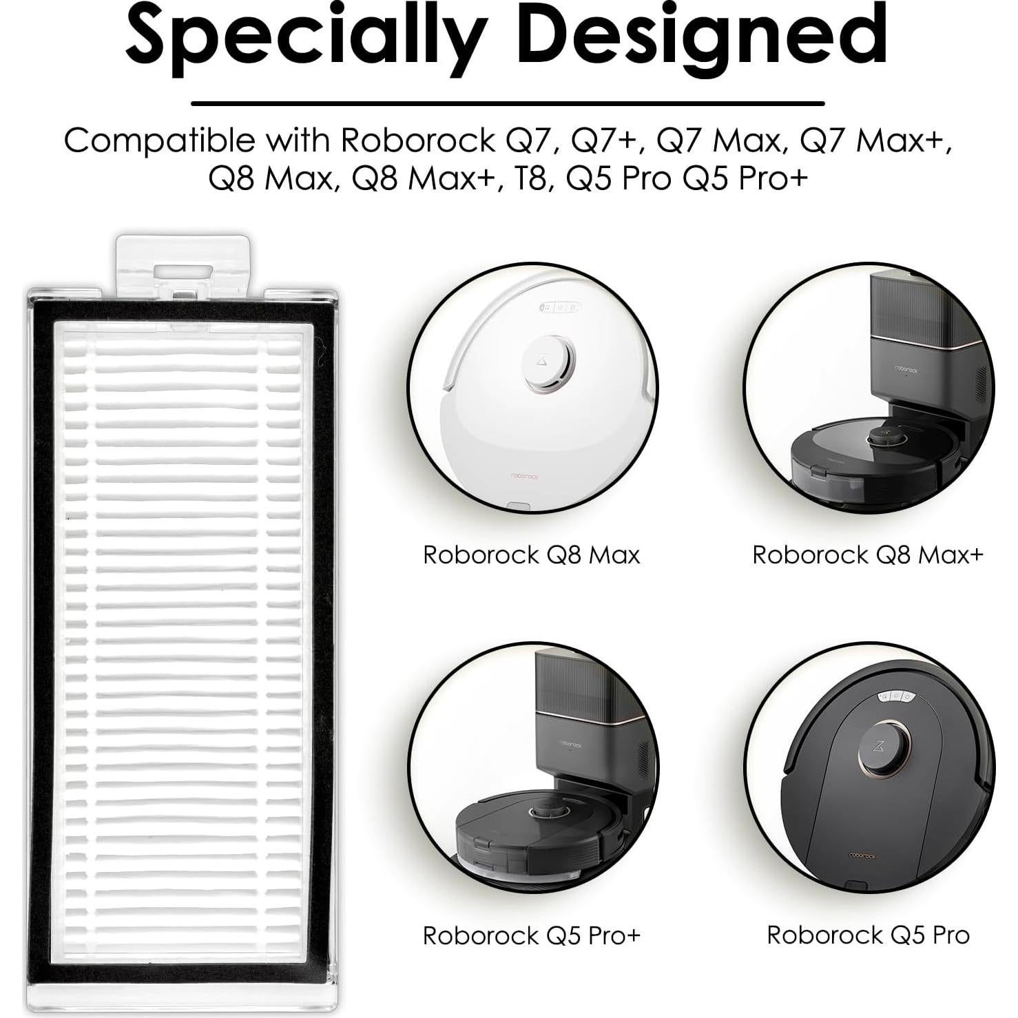 Filtros HEPA de Reemplazo CHAIN PEAK para Roborock - 8 Piezas