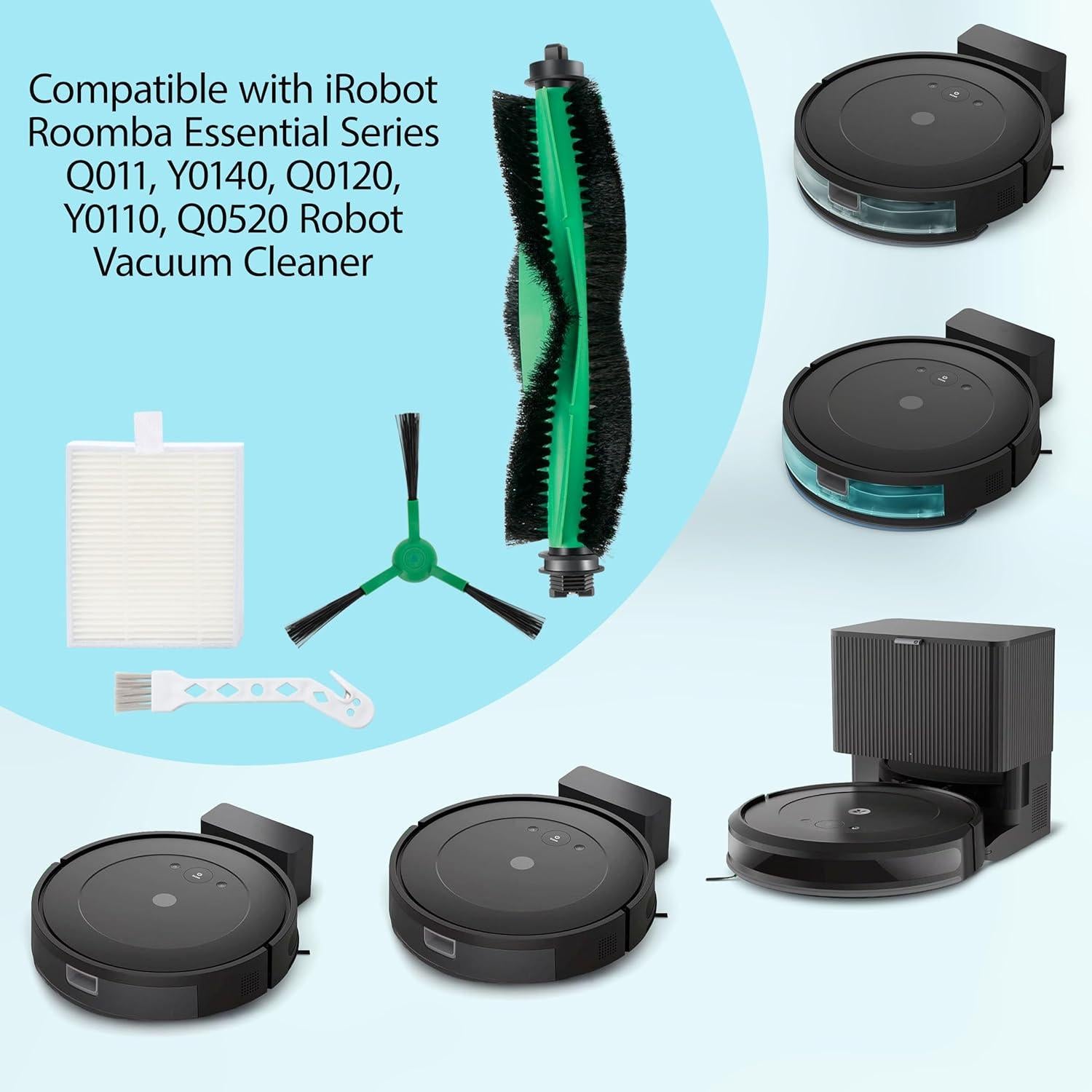 Accesorios de Repuesto iRobot Roomba 105 Vac - 2 Cepillos Rodantes, 4 Filtros Hepa, 4 Cepillos Laterales