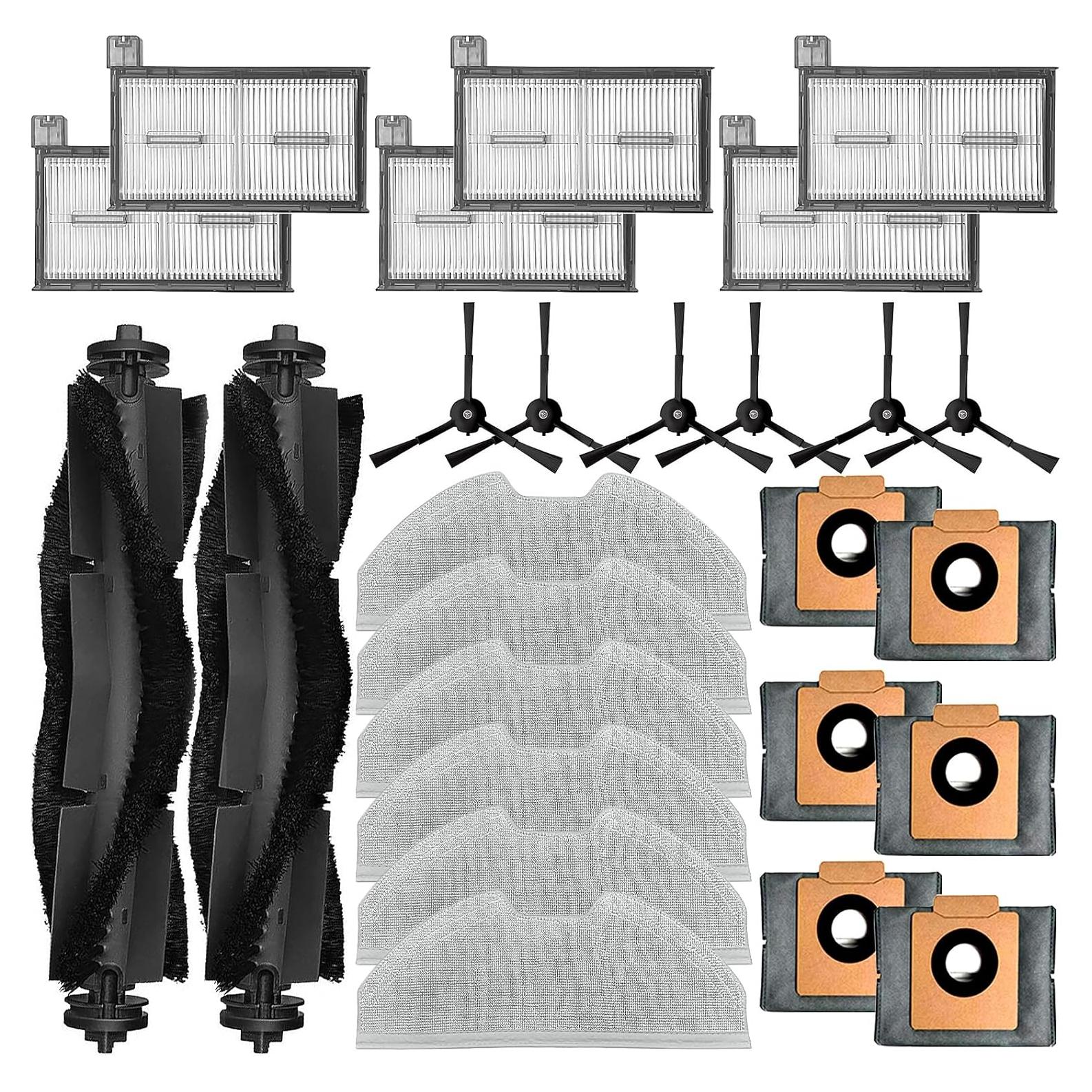 Accessory Kit Compatible with Eufy X8 Pro/ x8 Pro SES Robot Vacuum Cleaner (2 Rolling Brush +6 Filter +6 mop Cloth Pads +6 Side Brush +6 dust Bag)