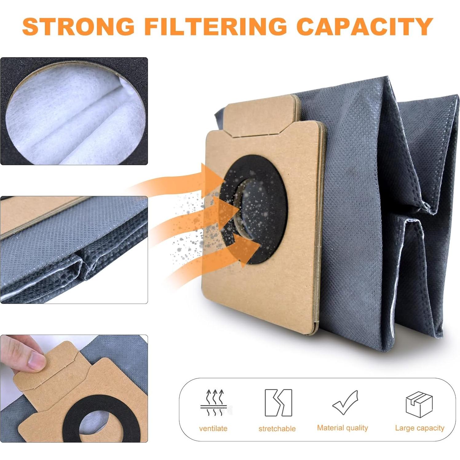 Accessory Kit Compatible with Eufy X8 Pro/ x8 Pro SES Robot Vacuum Cleaner (2 Rolling Brush +6 Filter +6 mop Cloth Pads +6 Side Brush +6 dust Bag)