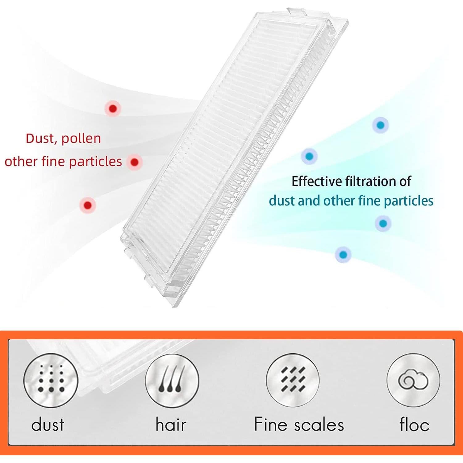 Repuestos Aspiradora Robot WYZE WVCR200S - 1 Rodillo, 4 Cepillos, 2 Filtros HEPA