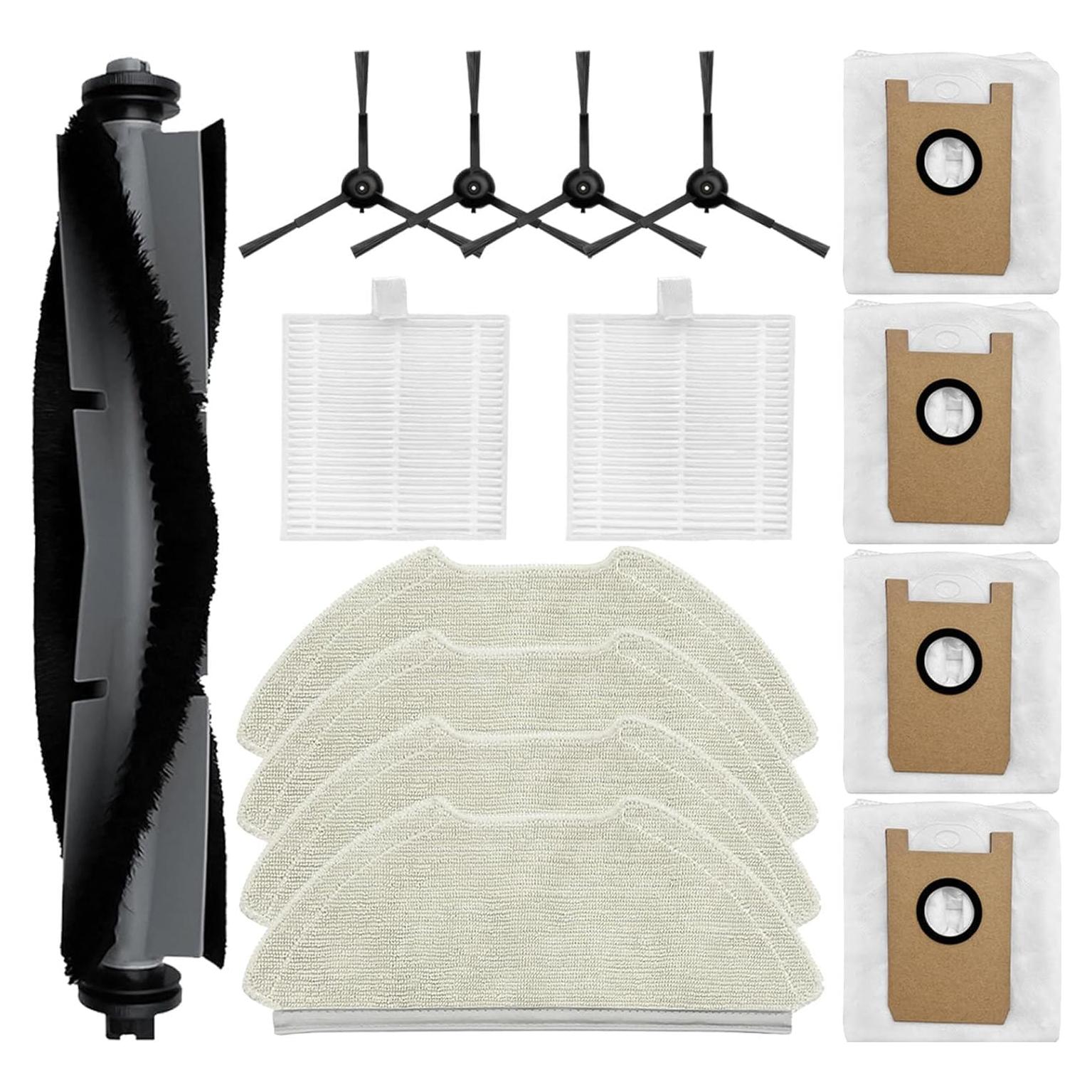 Accesorios de Aspiradora Robot Liwoowe T20+ - 1 Cepillo Principal, 4 Laterales, 4 Mopas, 2 Filtros HEPA