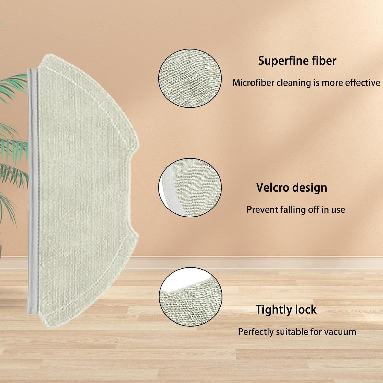 Accesorios de Aspiradora Robot Liwoowe T20+ - 1 Cepillo Principal, 4 Laterales, 4 Mopas, 2 Filtros HEPA