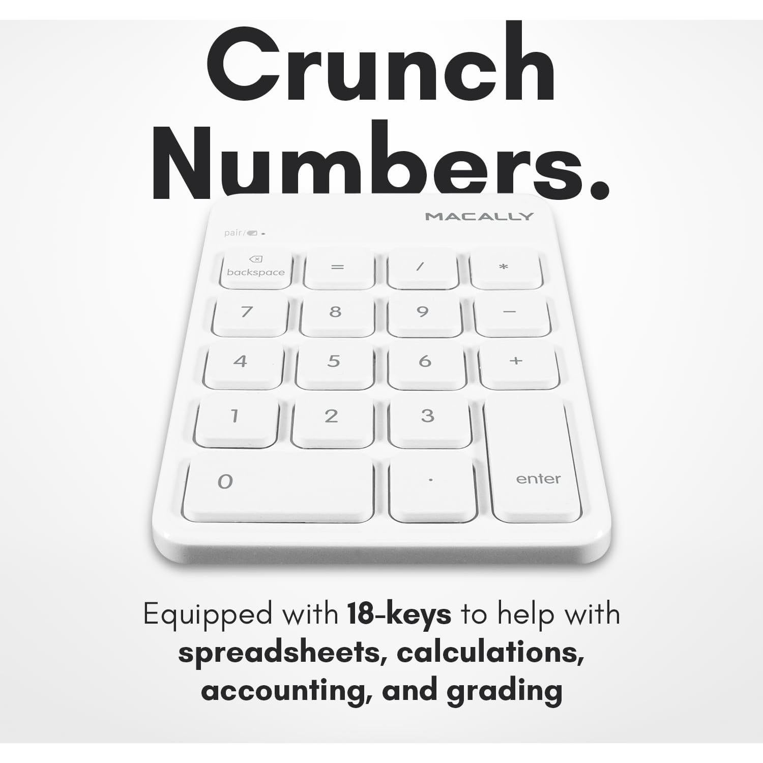 Teclado Numérico Bluetooth Macally 18 Teclas Inalámbrico