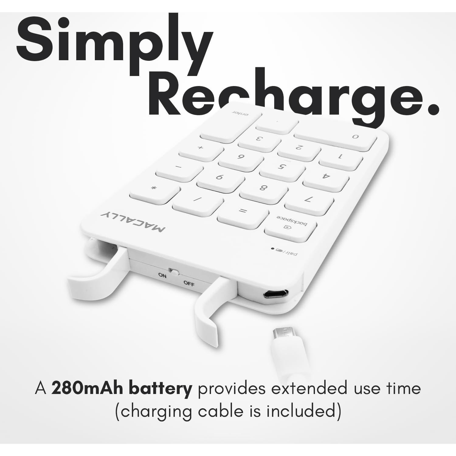 Teclado Numérico Bluetooth Macally 18 Teclas Inalámbrico