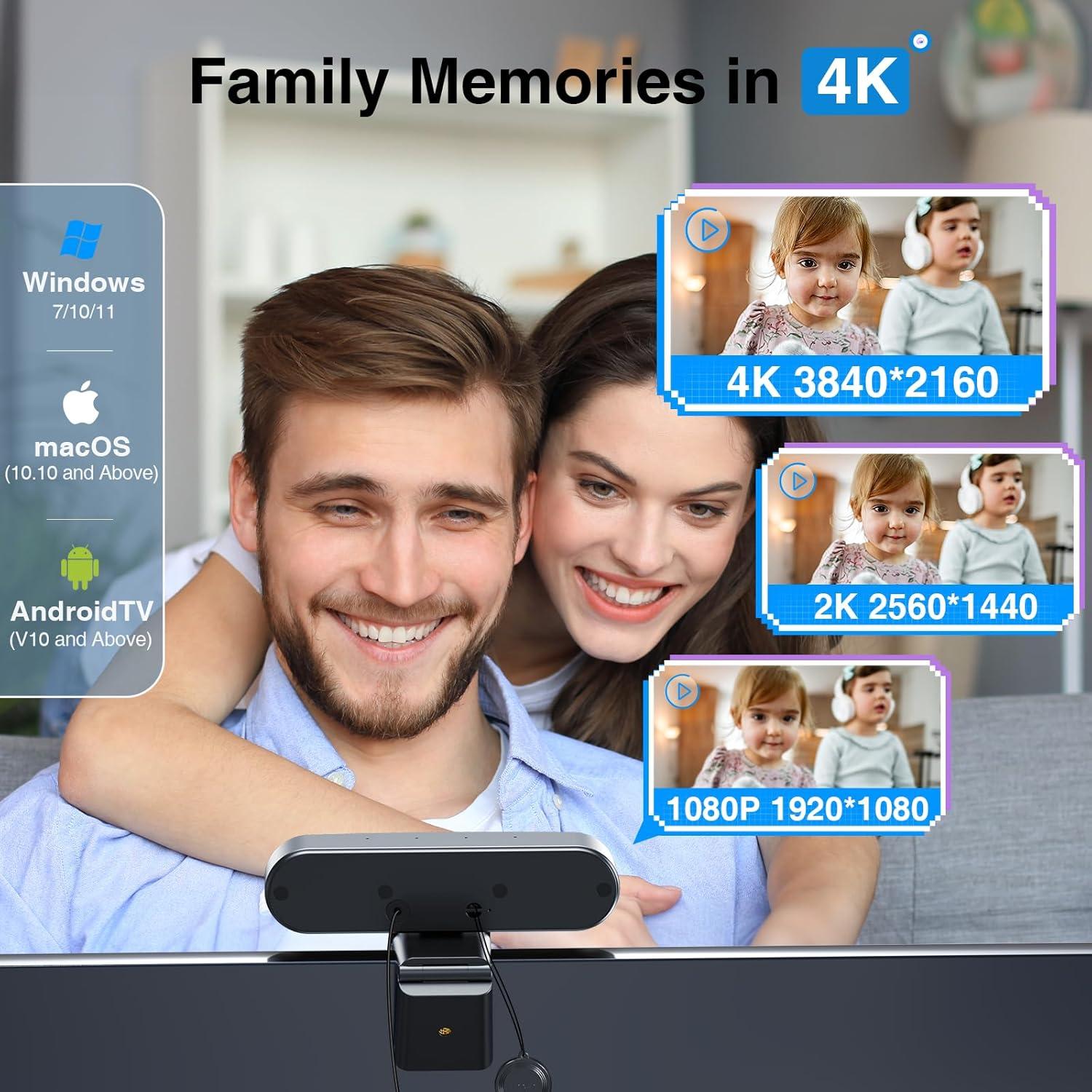 Webcam EMEET C980 PRO 4K con Micrófono y Altavoces