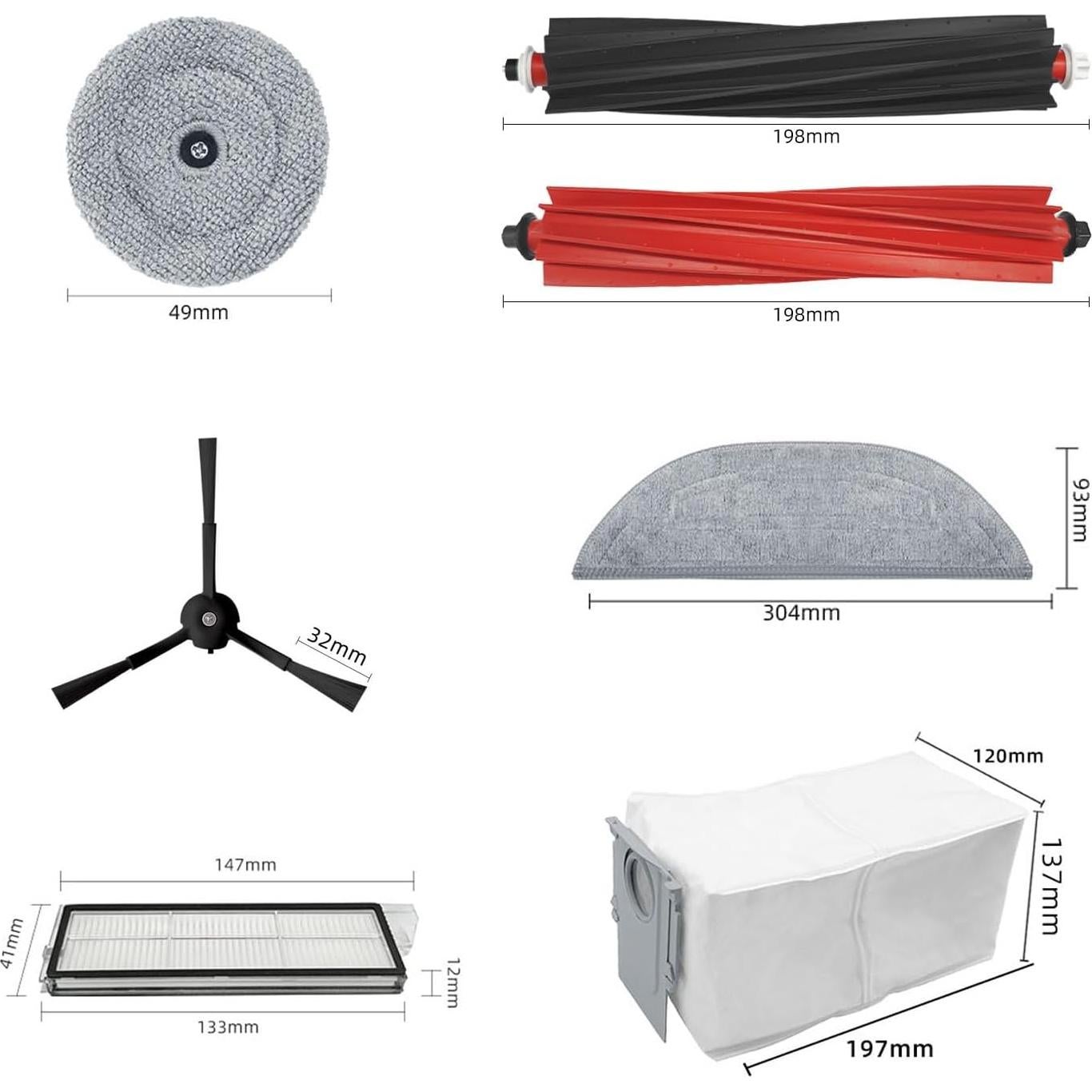 Kit de Accesorios para Aspiradora Robot Aoteng S8 MaxV Ultra