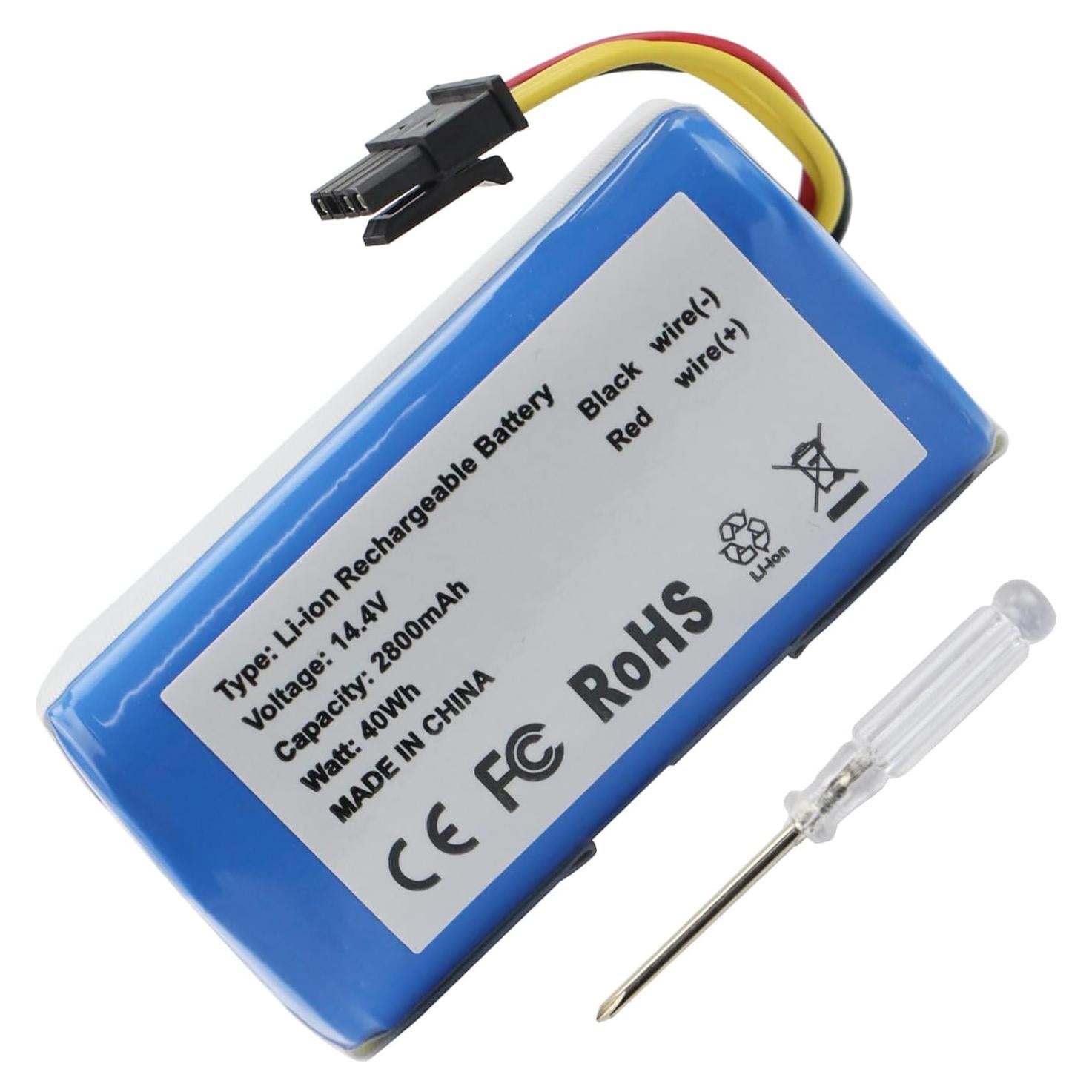 MULS 2800mAh Vacuum Battery Replacement for AIRROBO P10, iHome iHRV6-BLK Robot Vacuum Cleaner 14.4V