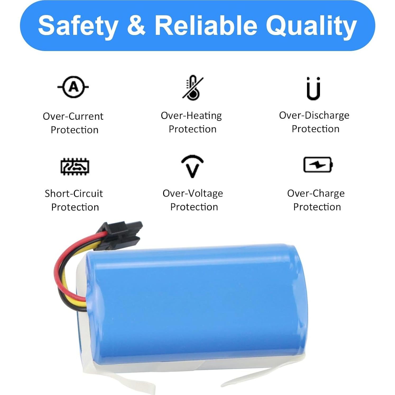 MULS 2800mAh Vacuum Battery Replacement for AIRROBO P10, iHome iHRV6-BLK Robot Vacuum Cleaner 14.4V