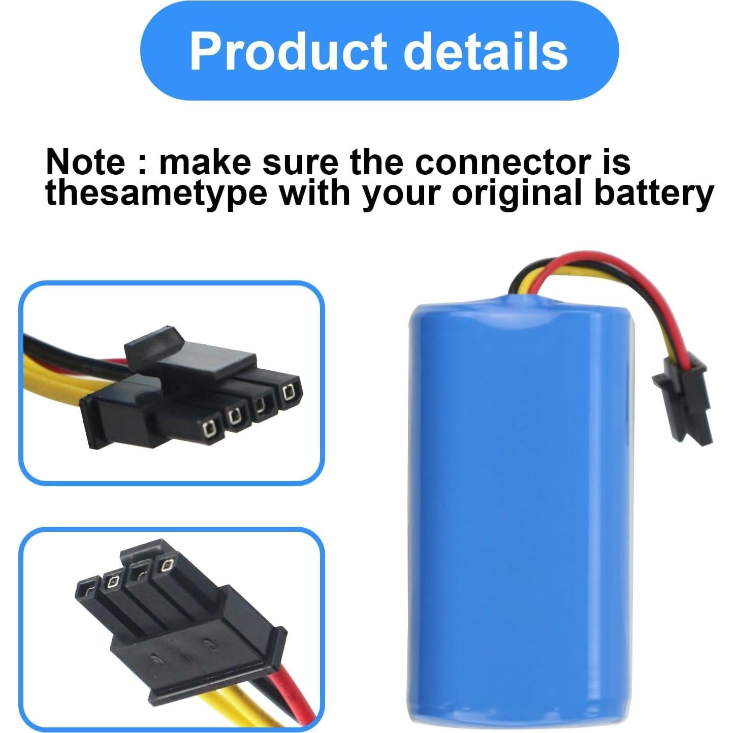 MULS 2800mAh Vacuum Battery Replacement for AIRROBO P10, iHome iHRV6-BLK Robot Vacuum Cleaner 14.4V